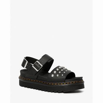 Dr Martens Női Voss Bőr Studded Szandál Fekete